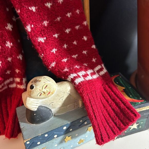 American Eagle Outfitters Red and White Christmas Turtleneck Sweater XS - Picture 5 of 14